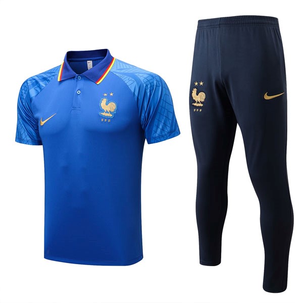 Polo Frankreich Komplett-Set 2022-2023 Blau 1